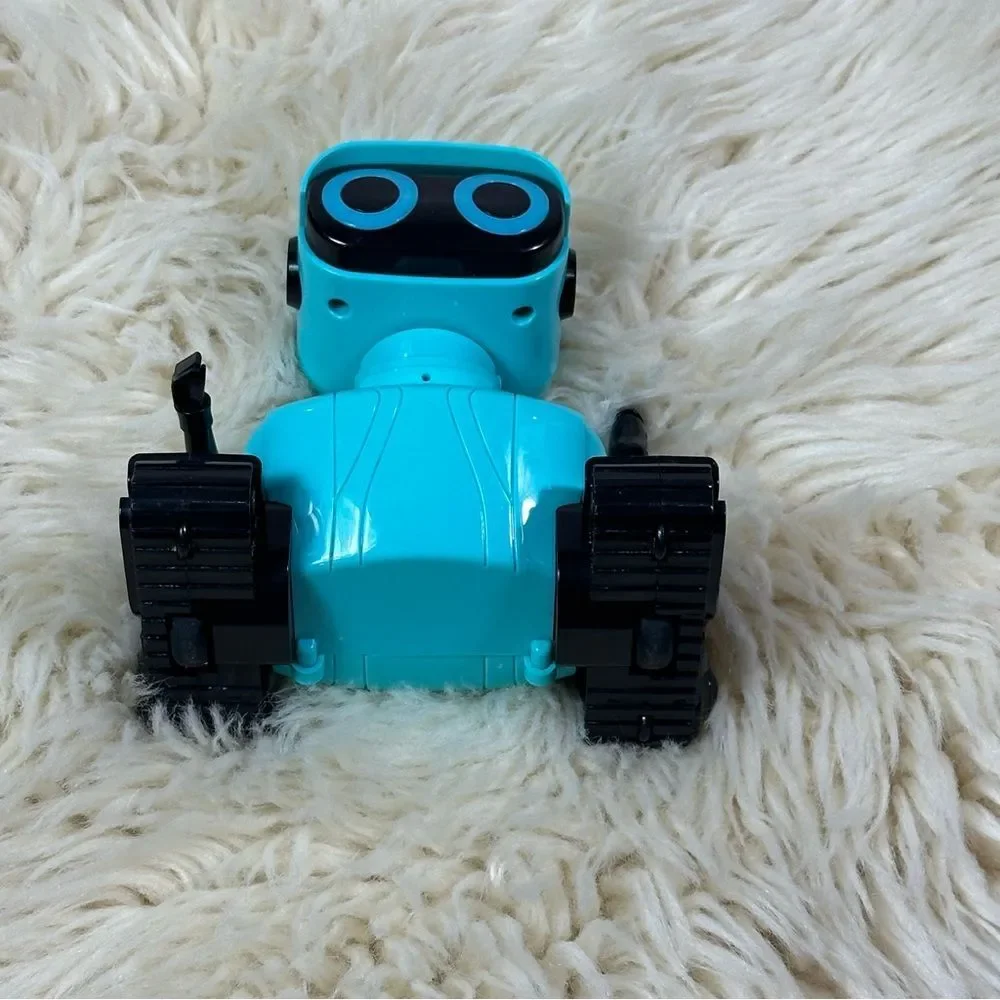 Interactive Turquoise and Black Robot Toy
